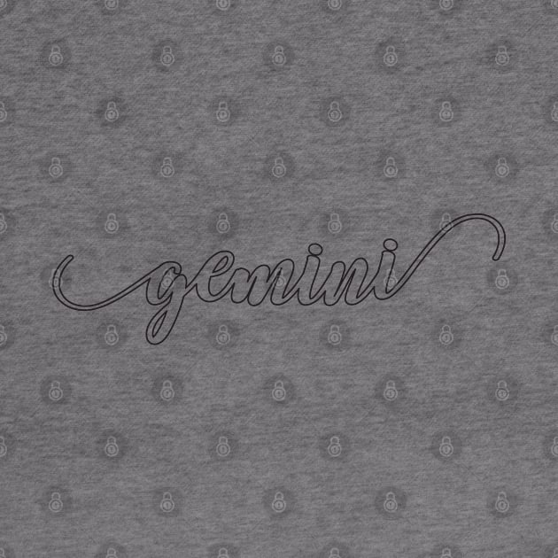 Gemini Zodiac Script Sticker by aterkaderk